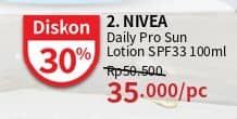 Promo Harga Nivea Daily Protection Sun Lotion SPF 33 PA++ 100 ml - Guardian