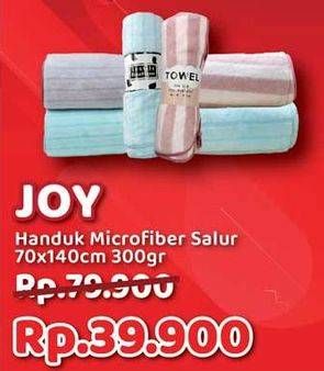 Promo Harga JOY Handuk Microfiber Salur 70x140  300 gr - Yogya
