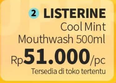 Promo Harga Listerine Mouthwash Antiseptic Cool Mint 500 ml - Guardian