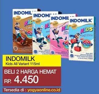 Promo Harga INDOMILK Susu UHT Kids All Variants 115 ml - Yogya