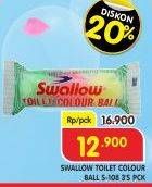 Promo Harga SWALLOW Naphthalene Toilet Colour Ball S-108 3 pcs - Superindo
