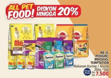Promo Harga ME-O Cat Food/PEDIGREE Makanan Anjing/WHISKAS Makanan Kucing  - LotteMart
