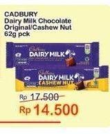 Promo Harga Cadbury Dairy Milk Cashew Nut, Original 62 gr - Indomaret