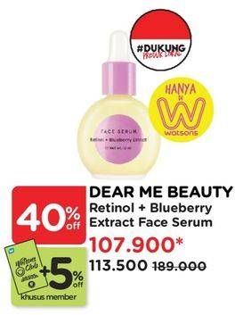 Promo Harga Dear Me Beauty Face Serum Retinol + Blueberry Extract 12 ml - Watsons