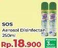 Promo Harga SOS Disinfectant Spray All in One 250 ml - Yogya