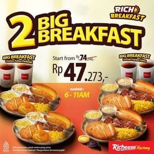 Promo Harga 2 Big Breakfast  - Richeese Factory