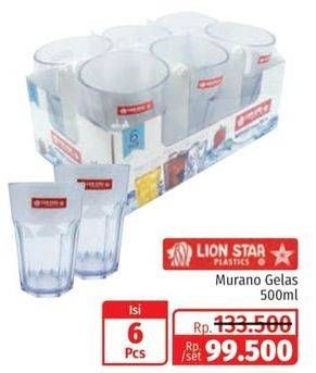 Promo Harga Lion Star Gelas Murano per 6 pcs 500 ml - Lotte Grosir