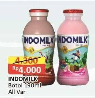 Promo Harga Indomilk Susu Cair Botol All Variants 190 ml - Alfamart