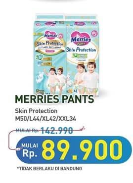 Promo Harga Merries Pants Skin Protection M50, L44, XL42, XXL34 34 pcs - Hypermart