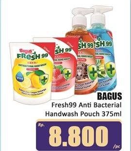 Promo Harga Bagus Fresh 99 Antibacterial Hand Wash 375 ml - Hari Hari
