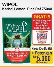 Promo Harga Wipol Karbol Wangi Lemon, Cemara 750 ml - Alfamart