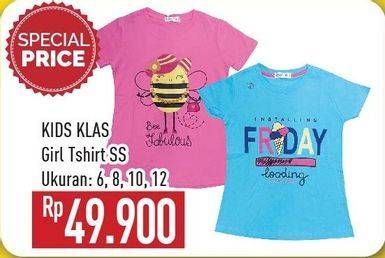 Promo Harga KIDS KLAS Girl T-Shirt SS 6, 8, 10, 12  - Hypermart