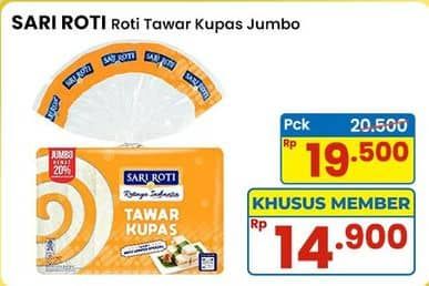 Promo Harga Sari Roti Tawar Jumbo Kupas 300 gr - Indomaret