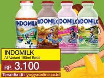 Promo Harga INDOMILK Susu Cair Botol All Variants 190 ml - Yogya