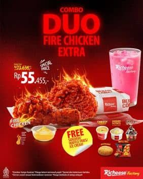 Promo Harga Combo Duo Fire Chicken Extra  - Richeese Factory