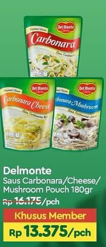 Promo Harga Del Monte Cooking Sauce Carbonara Jamur, Carbonara Keju, Carbonara 180 gr - TIP TOP