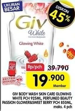 Promo Harga GIV Body Wash Glow White, Passion Flowers Sweet Berry 825 ml - Superindo