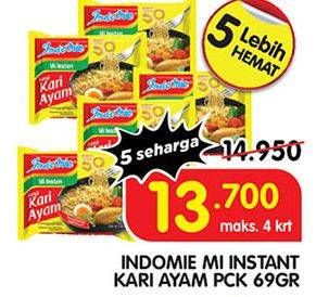 Promo Harga Indomie Mi Kuah Kari Ayam 72 gr - Superindo
