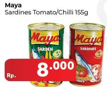 Promo Harga MAYA Sardines Chili, Tomato 155 gr - Carrefour