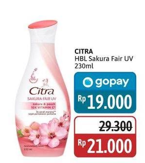 Promo Harga Citra Hand & Body Lotion Sakura Fair UV Sakura Peach 230 ml - Alfamidi