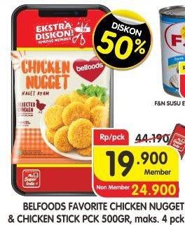 Promo Harga BELFOODS Nugget Nugget, Stick 500 gr - Superindo