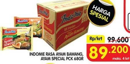 Promo Harga INDOMIE Mi Kuah Ayam Bawang, Ayam Spesial per 40 pcs 69 gr - Superindo