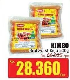 Promo Harga KIMBO Bratwurst Keju 500 gr - Hari Hari