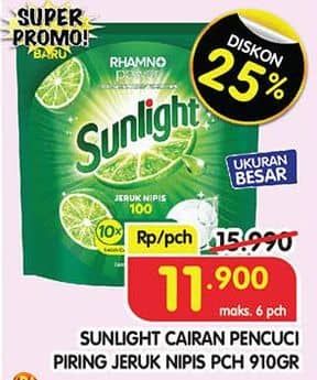 Promo Harga Sunlight Pencuci Piring Jeruk Nipis 100 910 ml - Superindo