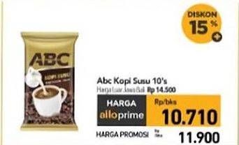 Promo Harga ABC Kopi Susu per 10 sachet 30 gr - Carrefour