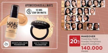Promo Harga Make Over Powerstay Matte Powder/Weightless Liquid Foundation  - Watsons