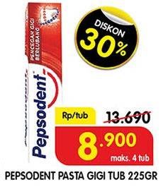 Promo Harga PEPSODENT Pasta Gigi Pencegah Gigi Berlubang White 225 gr - Superindo