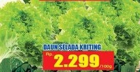 Promo Harga Daun Selada Kriting per 100 gr - Hari Hari