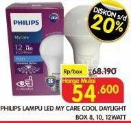 Promo Harga Philips Lampu LED My Care Cool Daylight Box 8, 10, 12 Watt  - Superindo