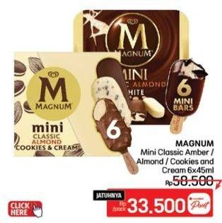 Promo Harga Walls Magnum Mini Almond, Classic Amber, Cookies N Cream per 6 pcs 45 ml - LotteMart