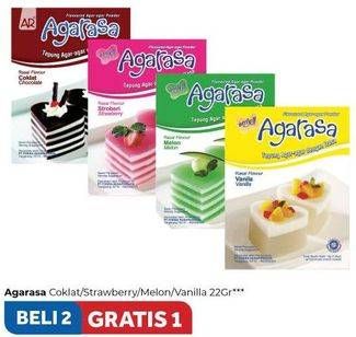 Promo Harga AGARASA Agar Agar Chocolate, Strawberry, Melon, Vanilla 22 gr - Carrefour