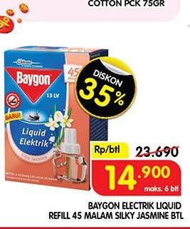 Promo Harga Baygon Liquid Electric Refill Silky Jasmine 33 ml - Superindo