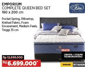 Promo Harga Elite Emporium Complete Queen Bed Set 160 X 200 Cm  - COURTS