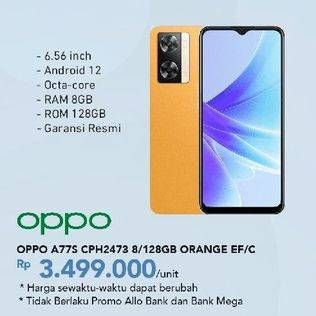 Promo Harga Oppo A77s Smartphone 8GB + 128GB  - Carrefour