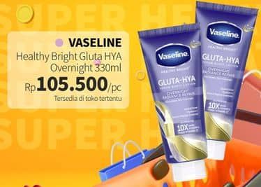 Promo Harga Vaseline Healthy Bright Gluta-Hya Lotion Overnight Radiance 330 ml - Guardian