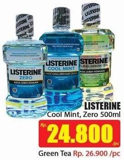 Promo Harga LISTERINE Mouthwash Antiseptic Coolmint, Zero 500 ml - Hari Hari