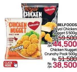 Promo Harga Belfoods Royal Nugget Chicken Nugget S 500 gr - LotteMart