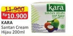 Promo Harga KARA Coconut Cream (Santan Kelapa) Hijau 200 ml - Alfamart