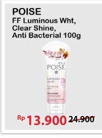 Promo Harga POISE Facial Foam Luminous White, Anti Bacterial, Clear Shine 100 ml - Alfamart