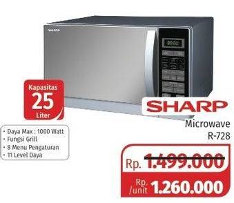 Promo Harga SHARP R-728(S)-IN | Stylish Designed Microwave Oven 25ltr  - Lotte Grosir