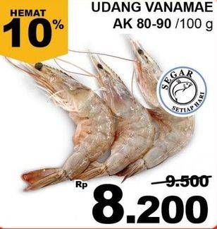 Promo Harga Udang Vanamae AK 80-90 per 100 gr - Giant