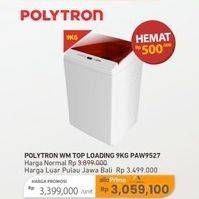 Promo Harga Polytron PAW 9527| Mesin Cuci Top Load 9,5 kg  - Carrefour