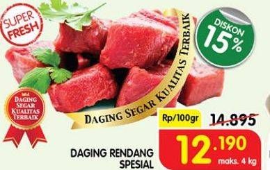 Promo Harga Daging Rendang Sapi Spesial per 100 gr - Superindo