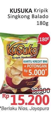 Promo Harga KUSUKA Keripik Singkong Balado 180 gr - Alfamidi