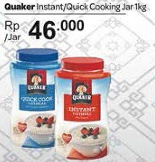 Promo Harga Quaker Oatmeal Instant/Quick Cooking 1 kg - Carrefour
