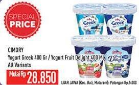 Promo Harga CIMORY Yogurt Greek 400gr / Fruit Delight 400ml  - Hypermart